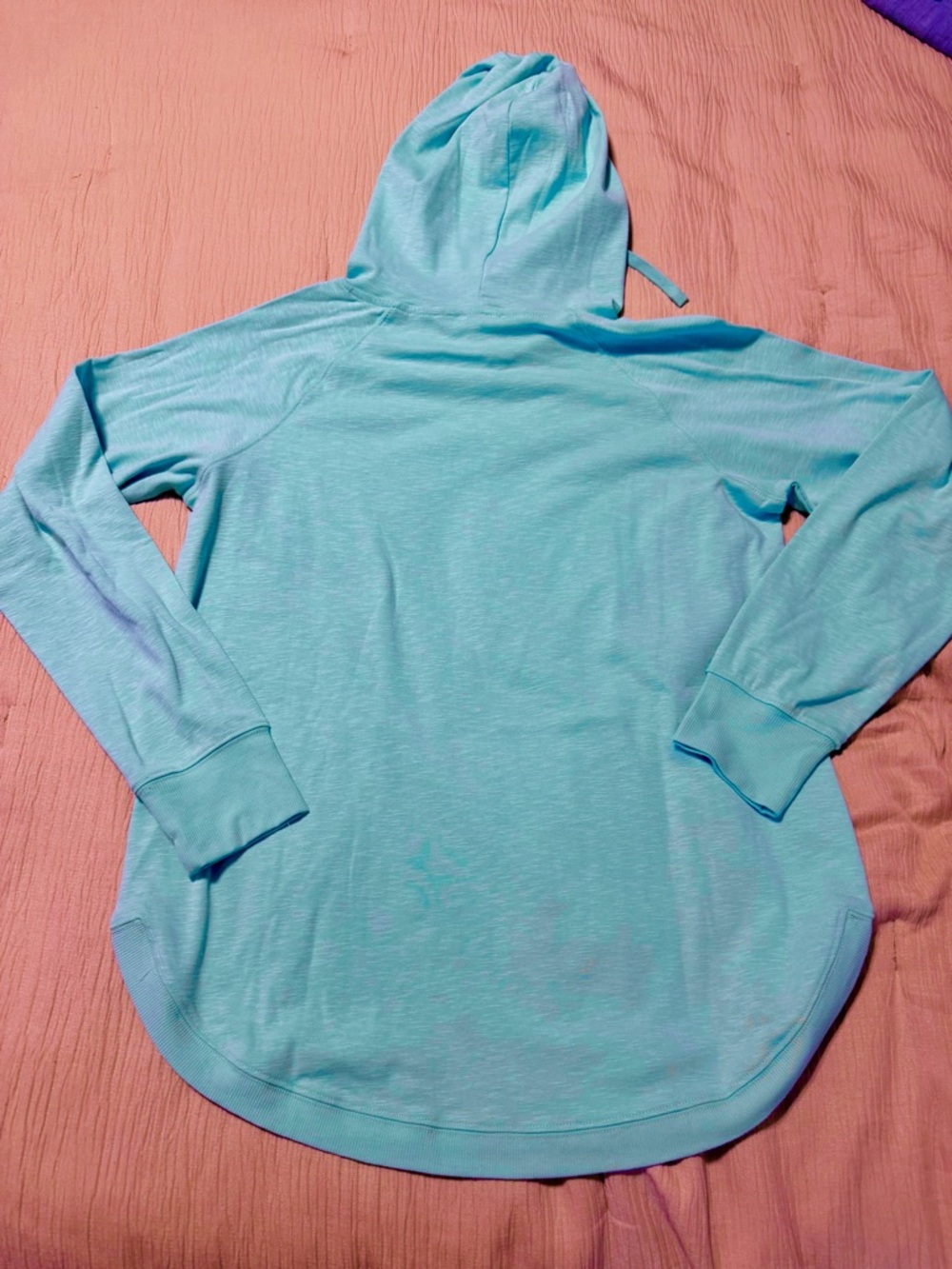 Maurices Light Aqua Pullover Hoodie with Pocket - Picture 6 of 6